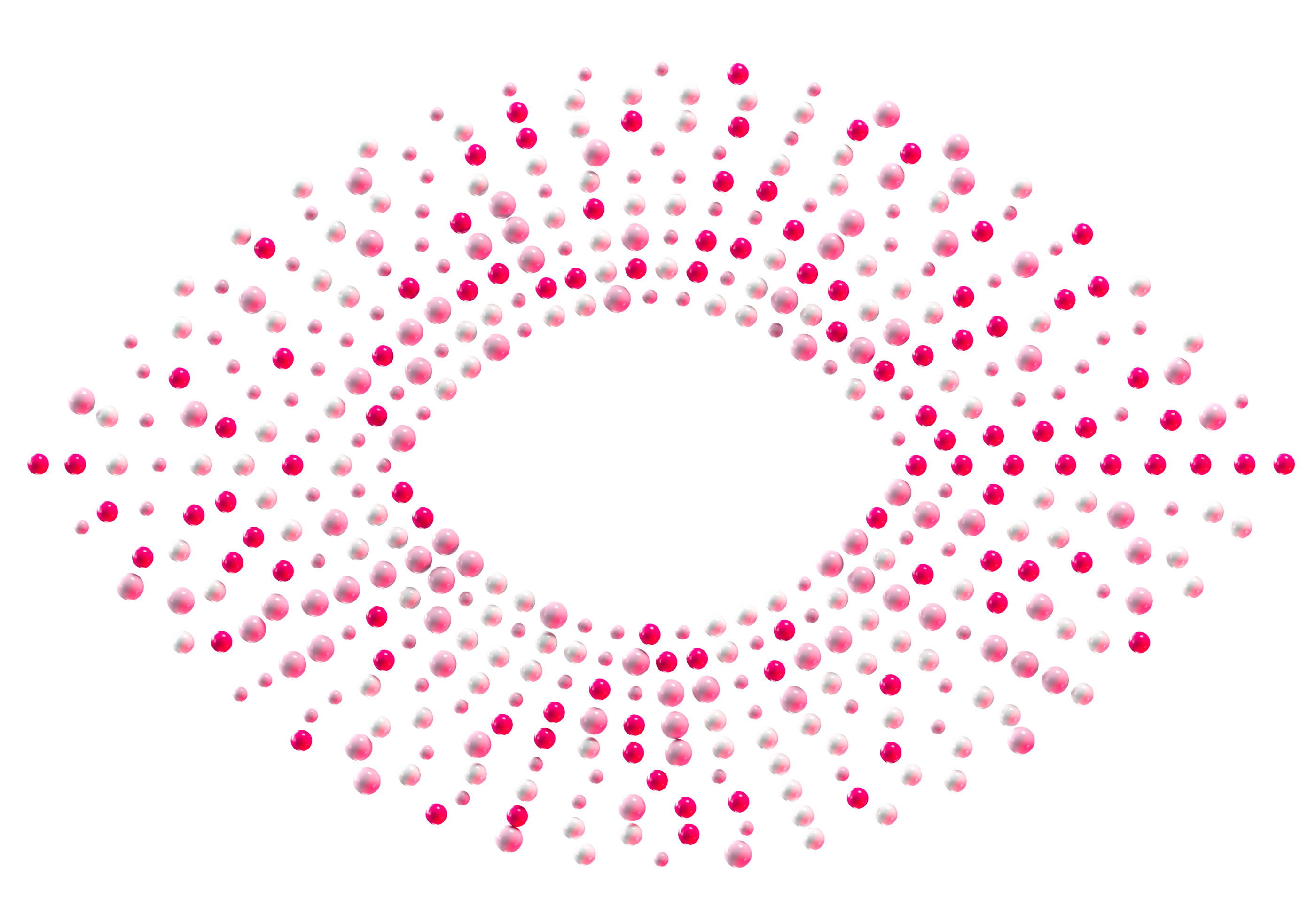 Small red and white spheres form an eye shape